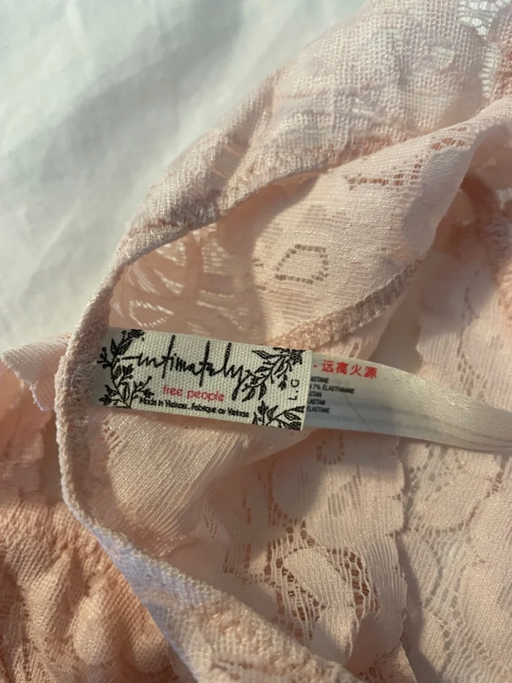 Free People Lace Racerback Bralette in Light Blush - Picture 2 of 5